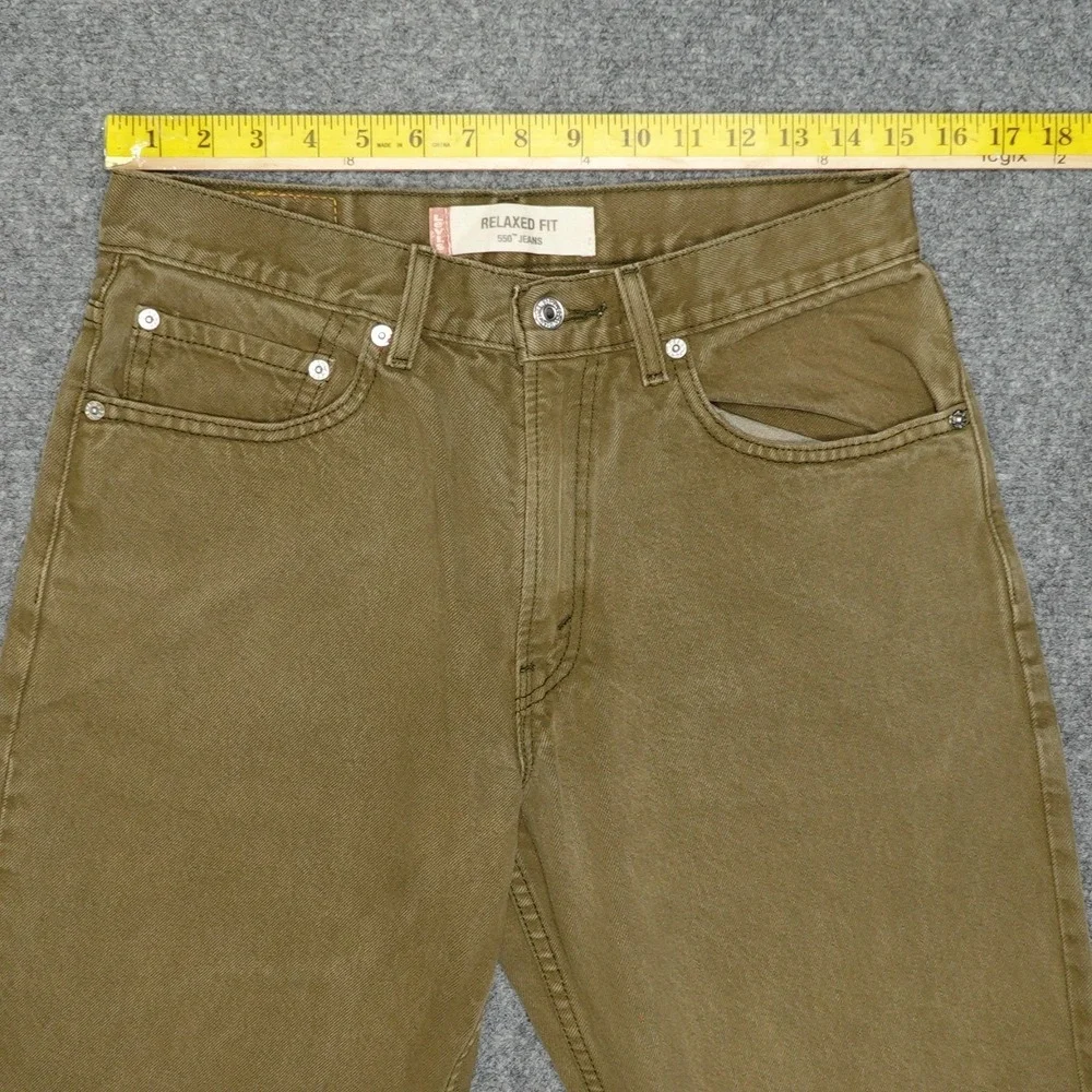 Levi's 550 Jeans Mens 31x32 Olive Brown Relaxed Fit‎ Tapered Leg Denim Cotton